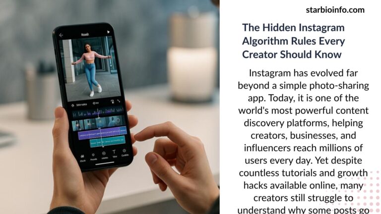Content creator analyzing Instagram algorithm, Reels performance, and audience engagement metrics for account growth.