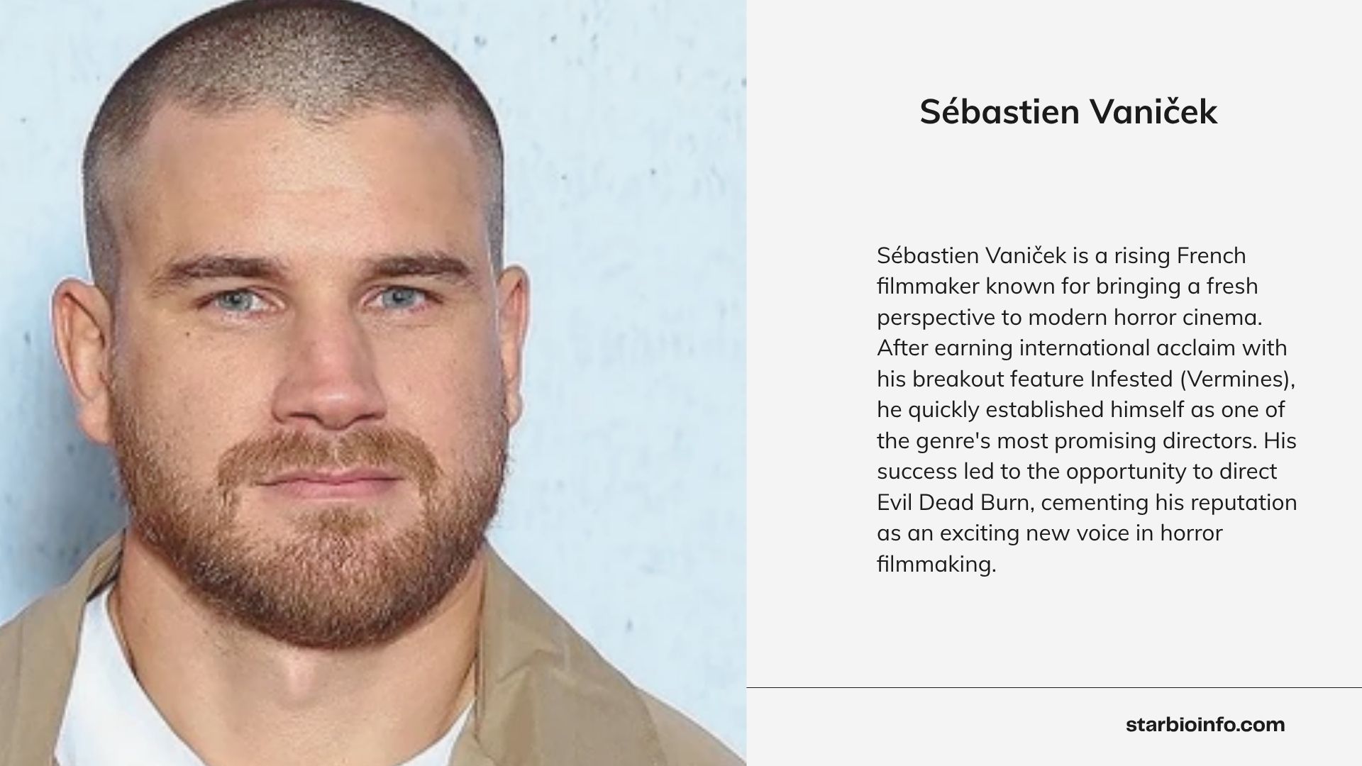 French horror filmmaker Sébastien Vaniček, director of Infested and Evil Dead Burn