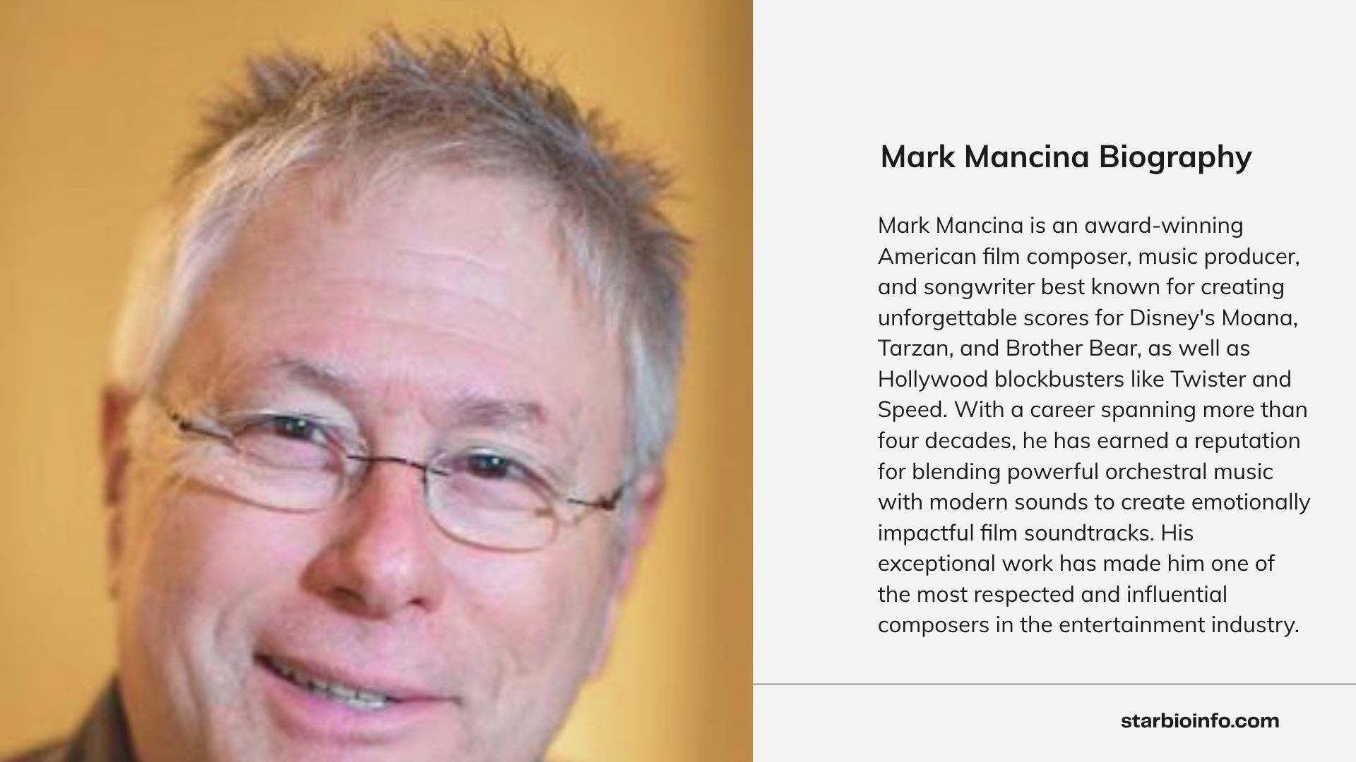 Mark Mancina, award-winning American film composer known for Disney's Moana, Tarzan, and Hollywood blockbuster soundtracks.