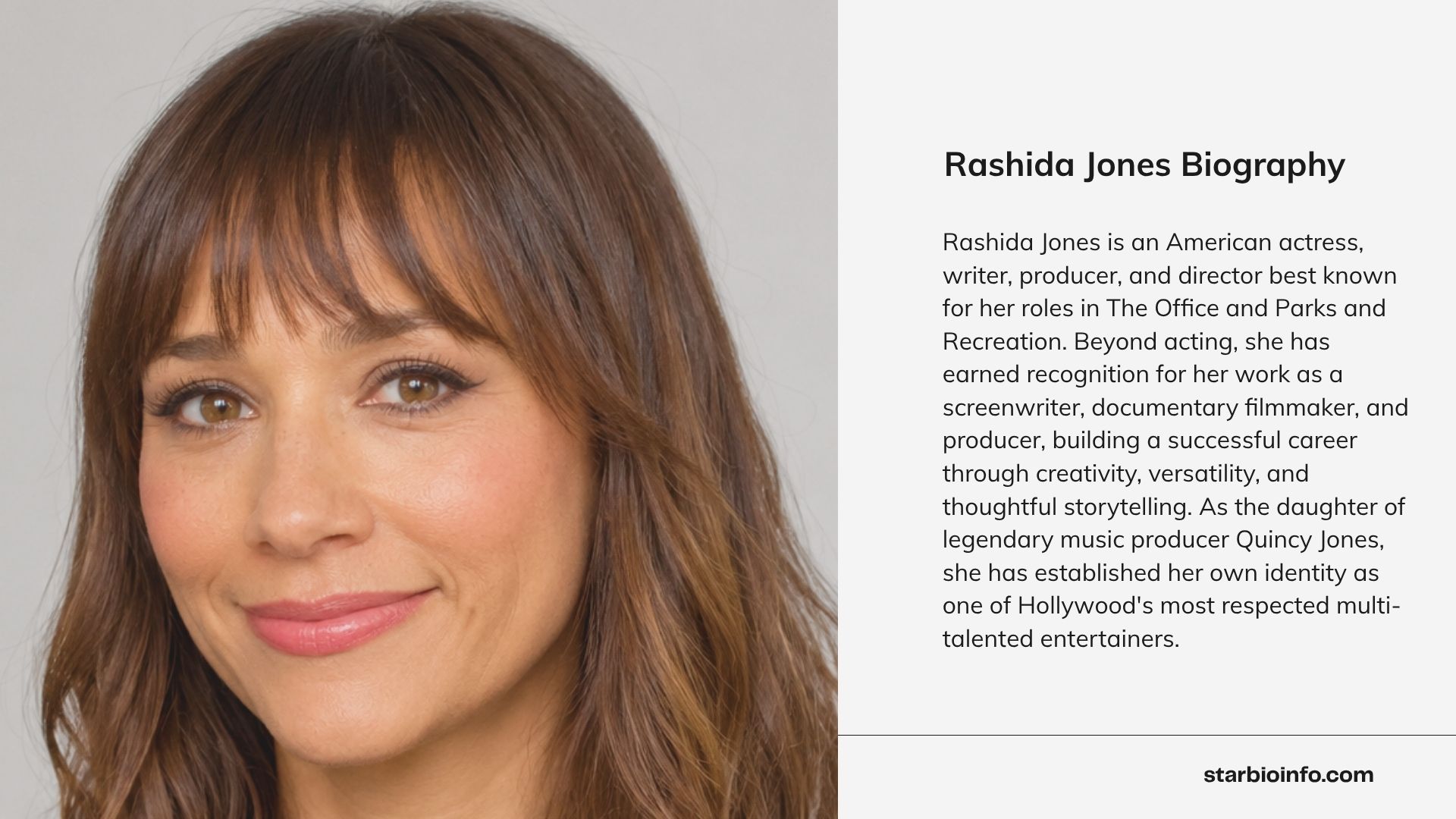 Rashida Jones smiling at a Hollywood red carpet event.
