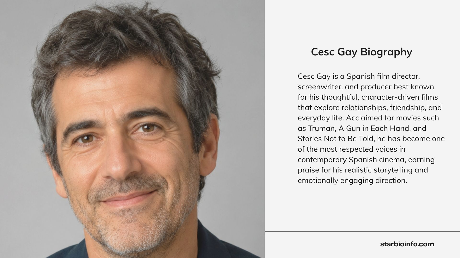 Spanish filmmaker Cesc Gay smiling during a film festival event.