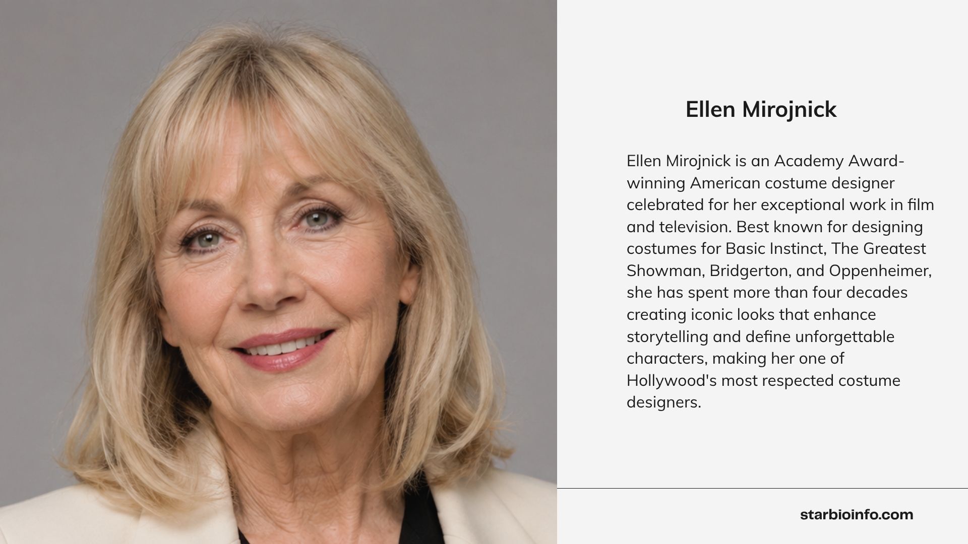 Ellen Mirojnick posing for a professional editorial portrait