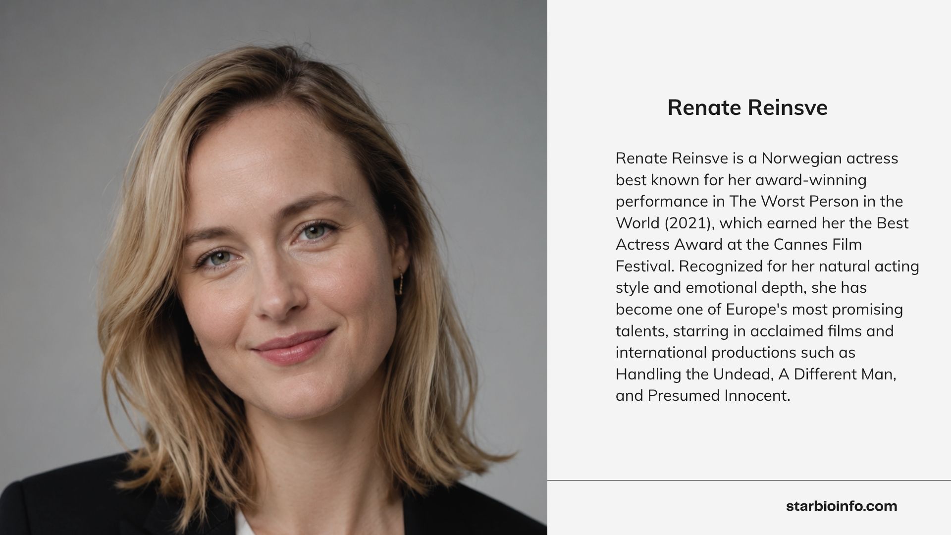 Renate Reinsve posing for a professional editorial portrait.