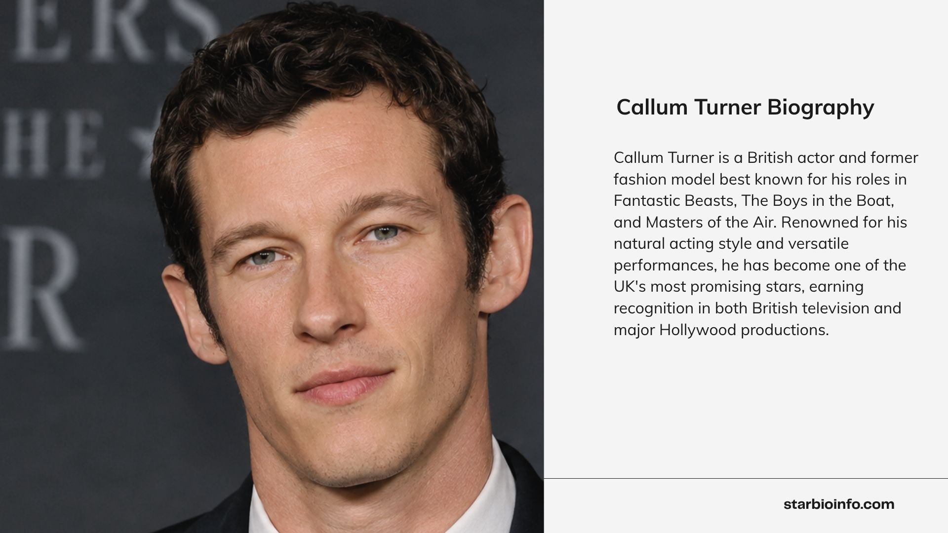 British actor Callum Turner posing at a film premiere.