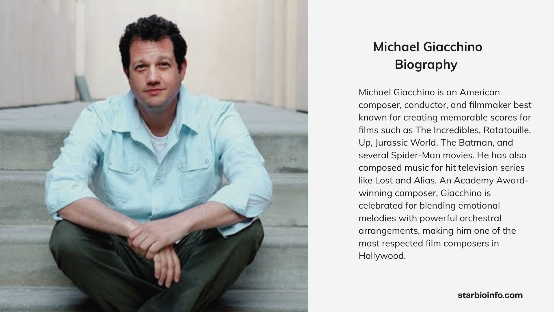 Michael Giacchino at a Hollywood film premiere.