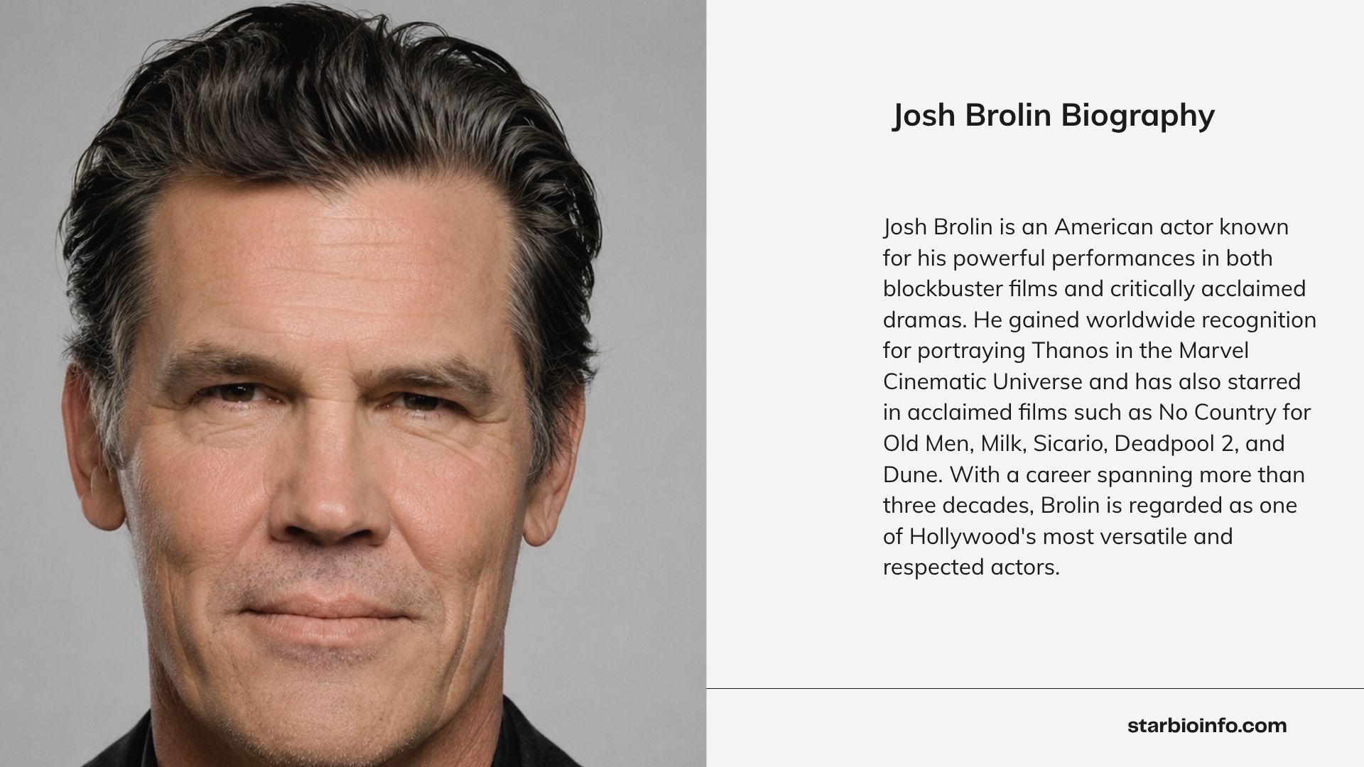 Josh Brolin portrait during his Hollywood acting career.